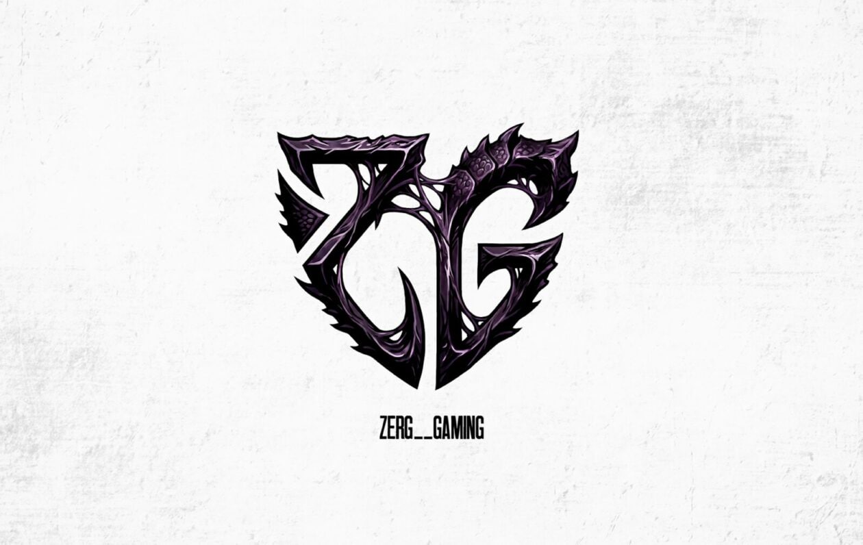 Упрощённый лого ZERG__gaming две буквы ZG на светлом фоне. Вектор