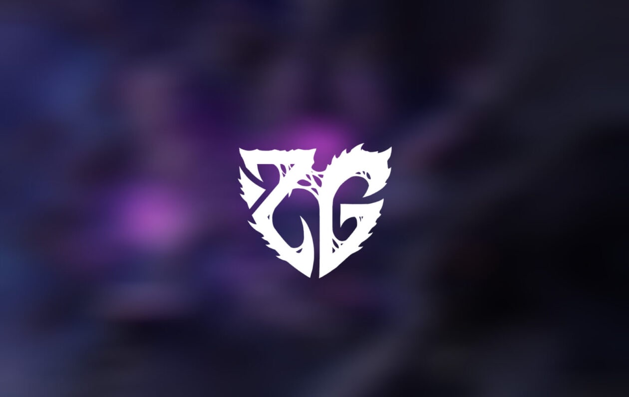 Упрощённый лого ZERG__gaming две буквы ZG на тёмном фоне. Вектор